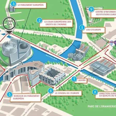 Vue Parlement Europeen - Grande Terrasse Au Calme - Tram A 2 Min - Parking דירה שטרסבורג